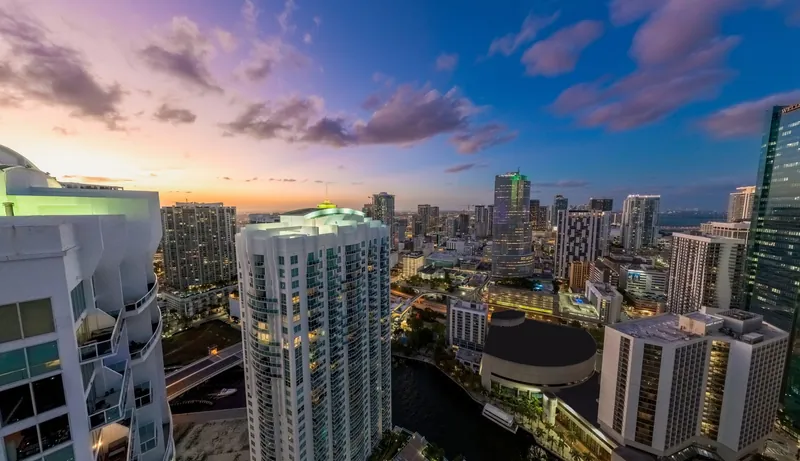 Viceroy Brickell northwest view and Biscayne Bay